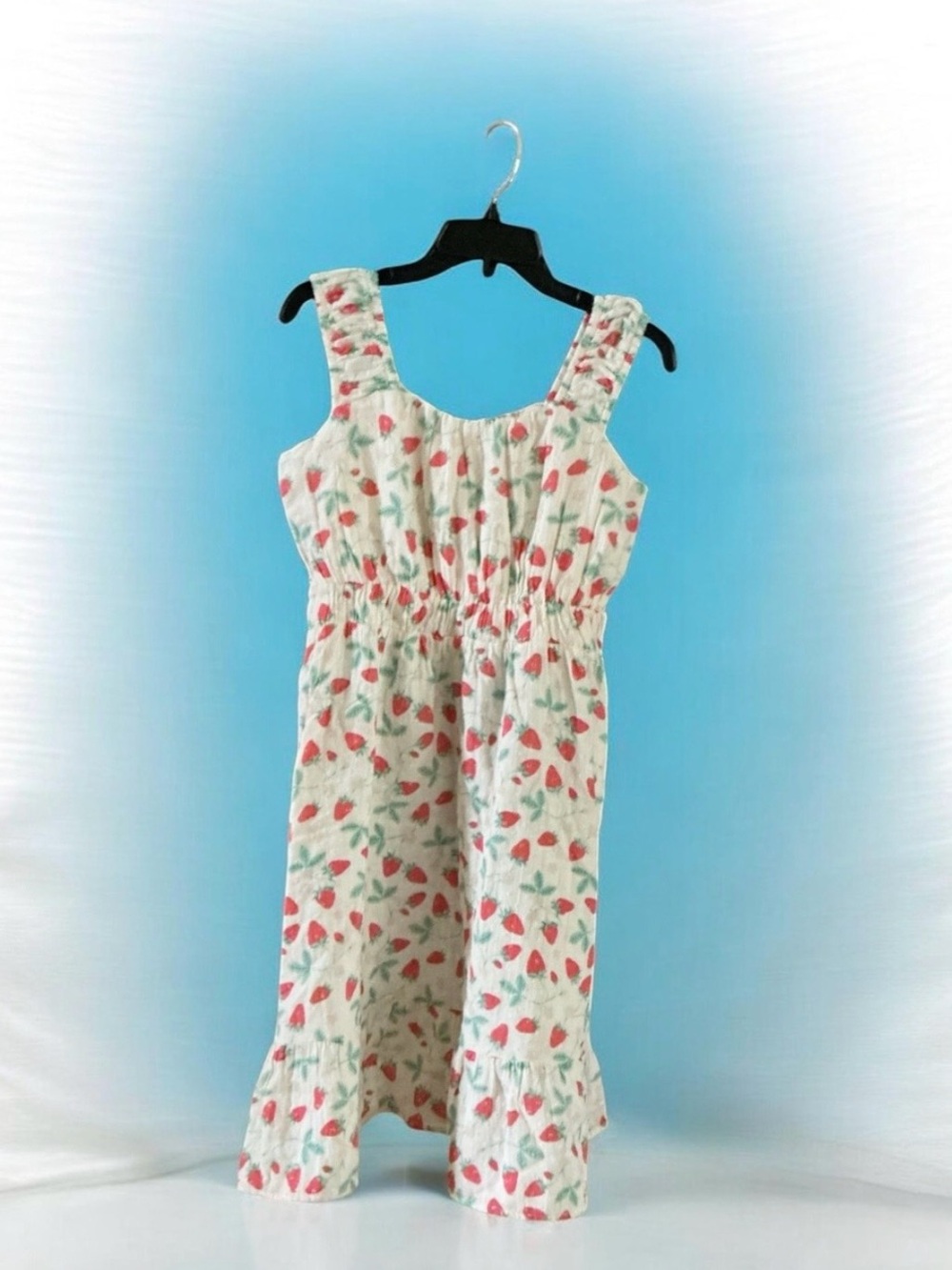 Cat & Jack White Sundress with Red Strawberry Print